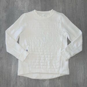 Lululemon Be True Sweatshirt Womens 6 White Pullover Crewneck Quilted Fleece